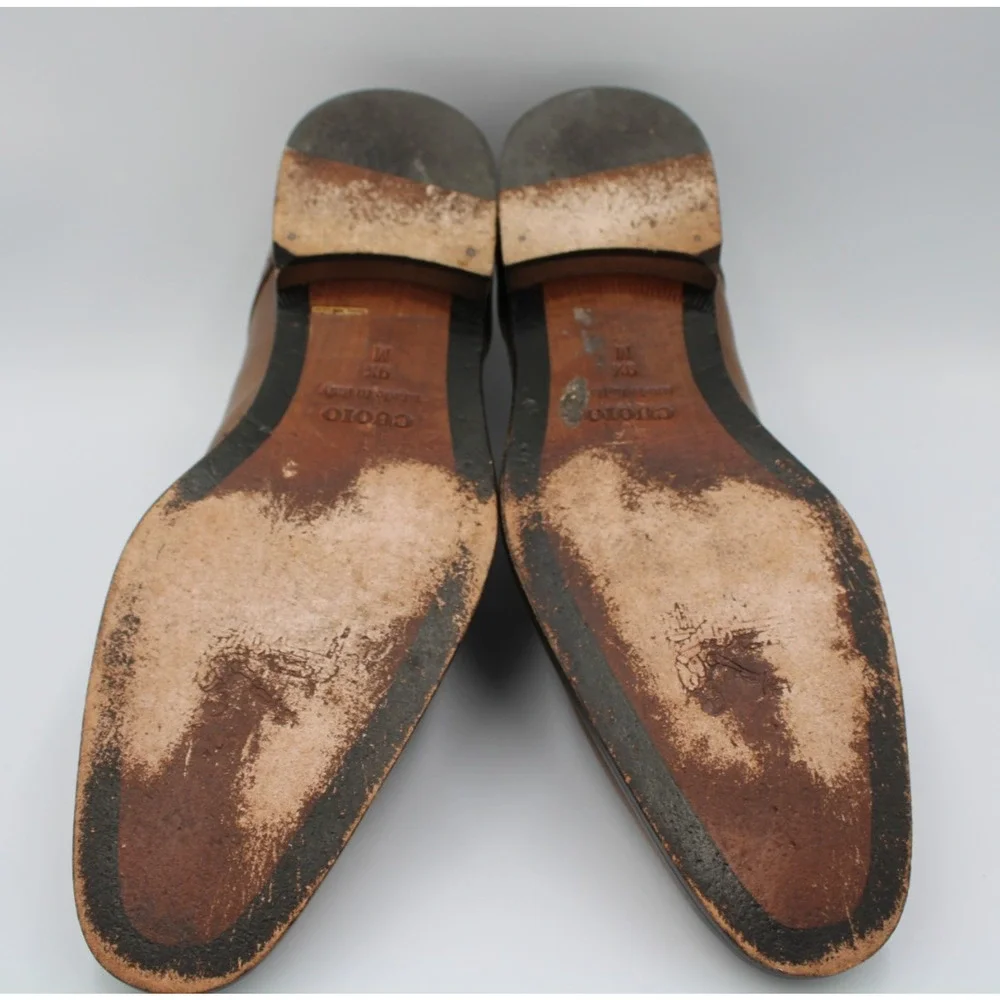 Size 9.5 - Matteo Massimo 8279 Genuine Leather Monk Strap Dress Shoes Italy